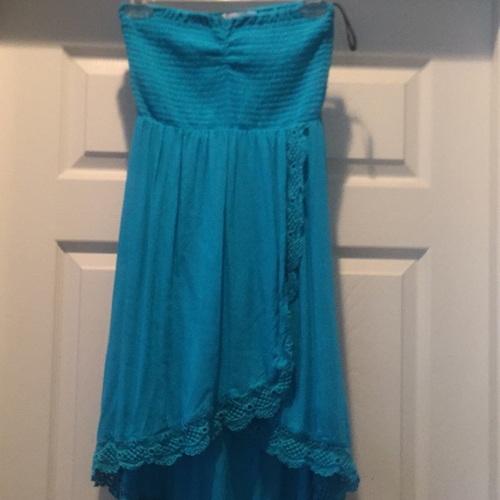 Blue Volcom strapless dress